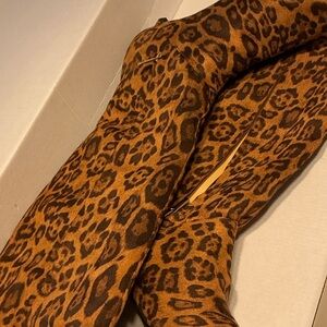 Leopard Print Knee-High Boots